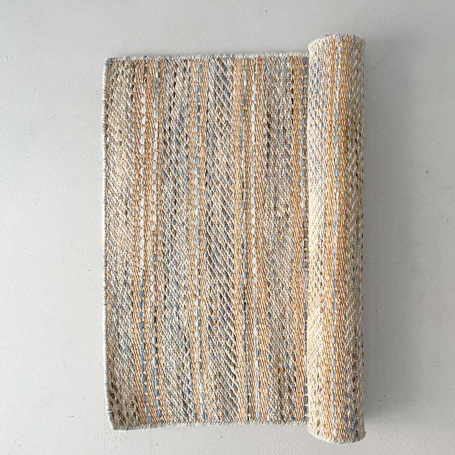 Tapis jute bleu - grand