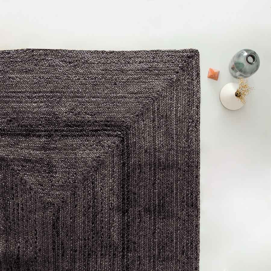 Tapis jute noir - rectangulaire