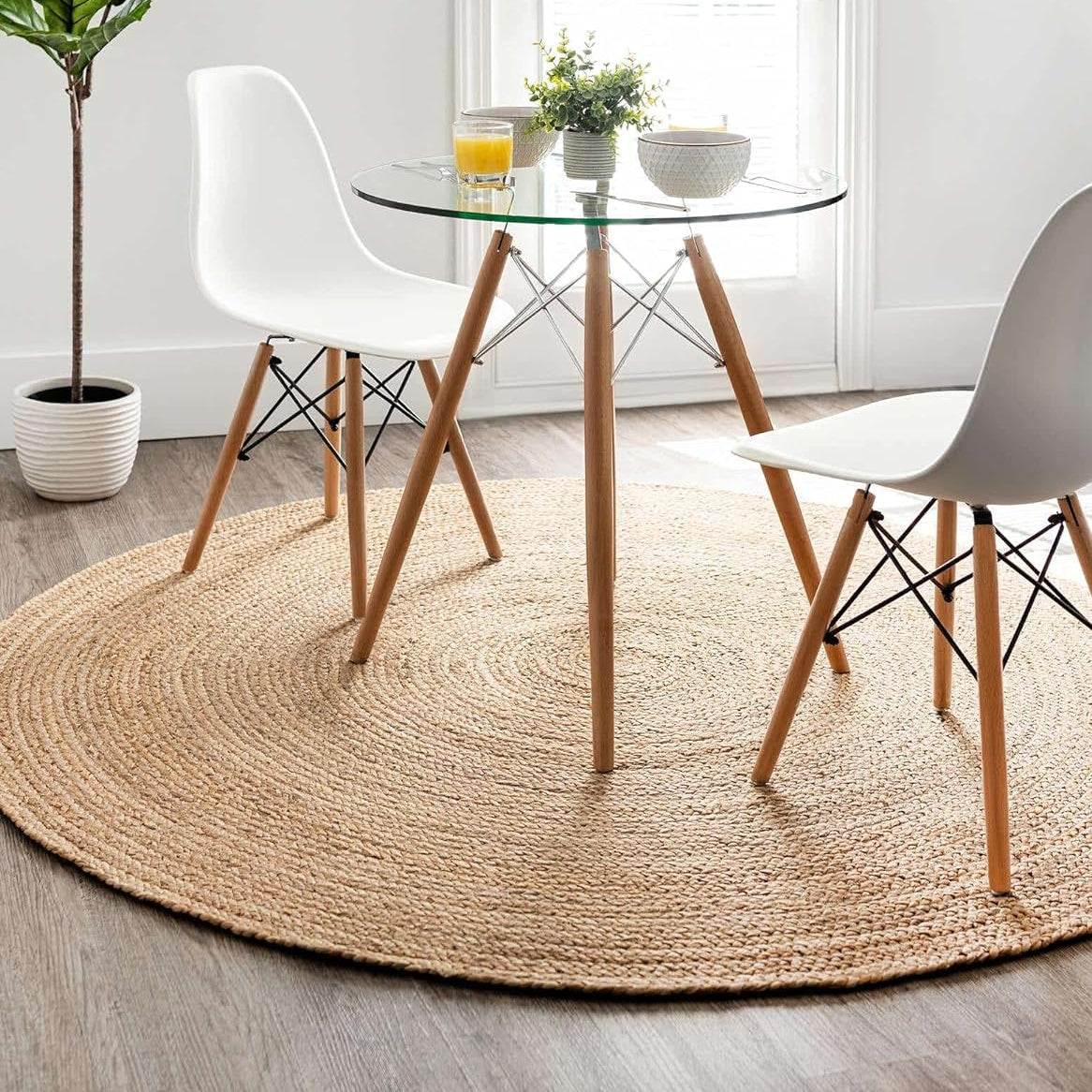 Tapis salon rond jute salon