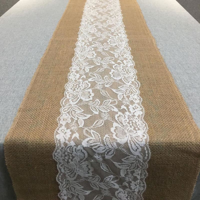 Chemin de table mariage toile de jute - mariage