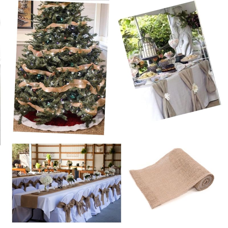 Rouleau chemin de table en toile de jute