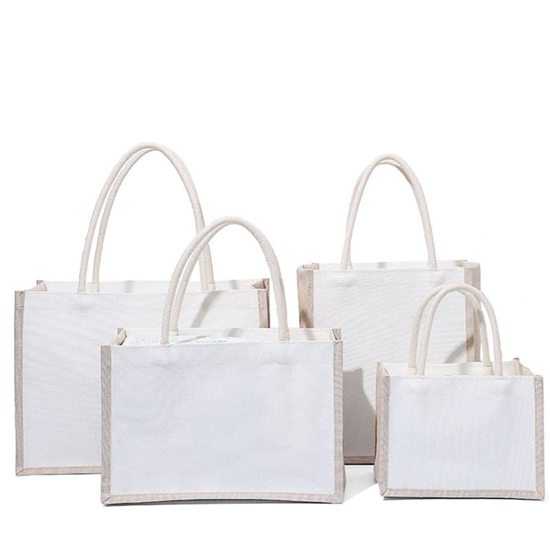 Sac en toile de jute blanc - blanc