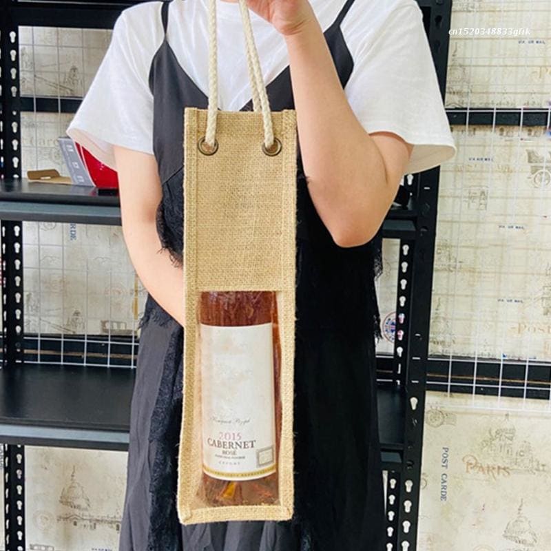 Sac en toile de jute pour bouteille - bouteille