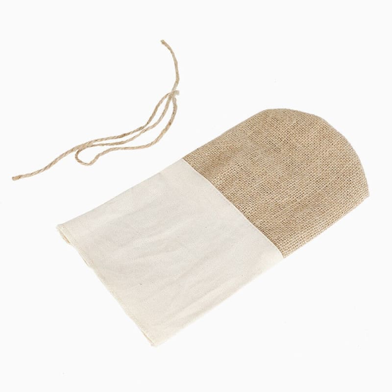 Sac fourre tout toile de jute - blanc et beige, fourre