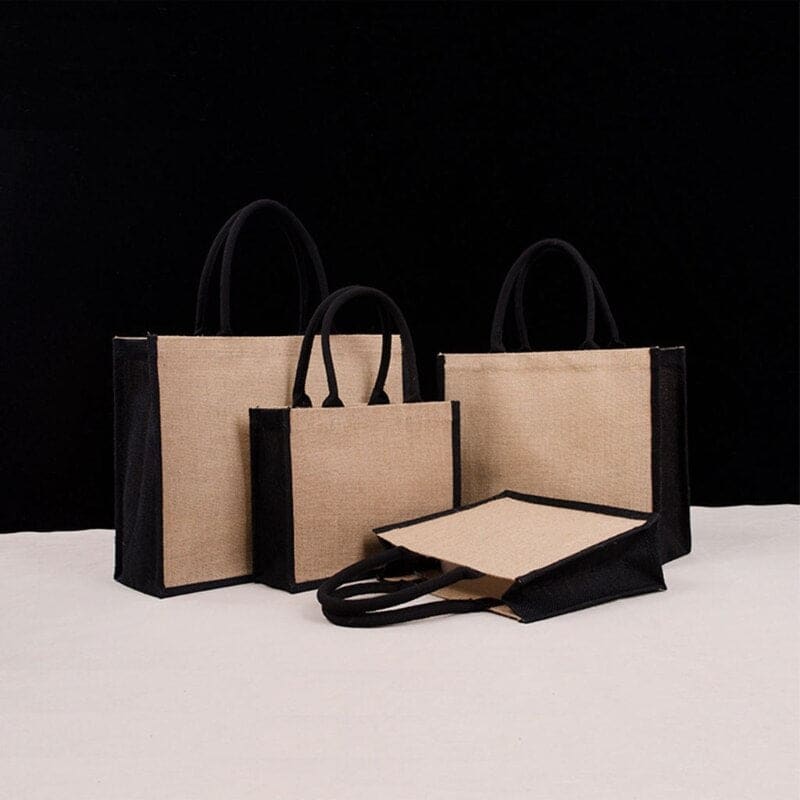 Sac toile de jute femme - femme, noir