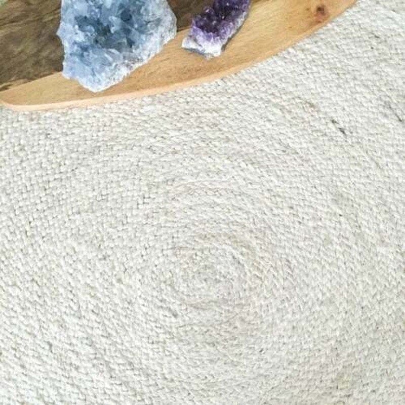 Tapis rond jute et blanc - blanc, rond