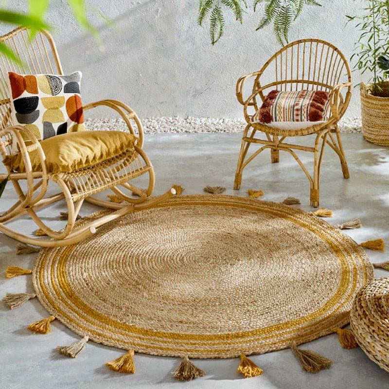 Tapis rond jute extérieur - extérieur, rond