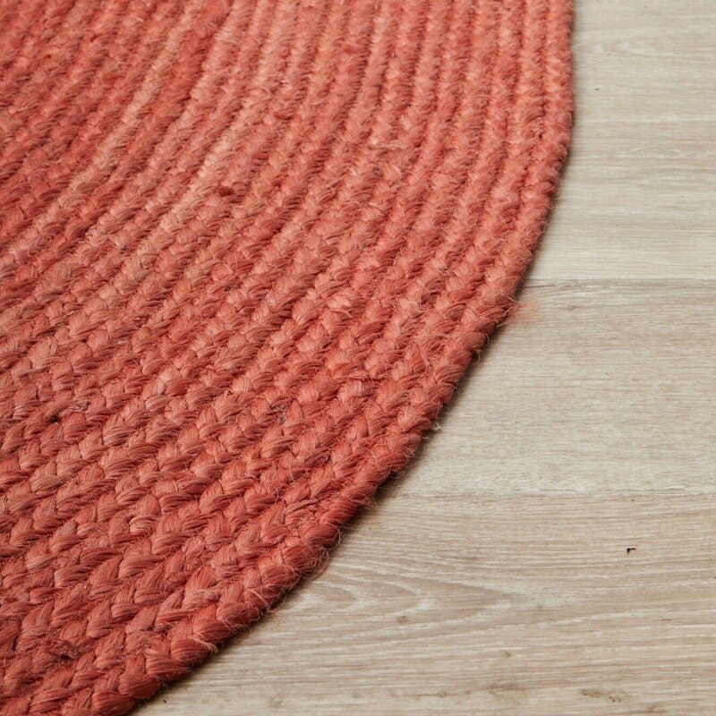 Tapis rond jute rose - salon