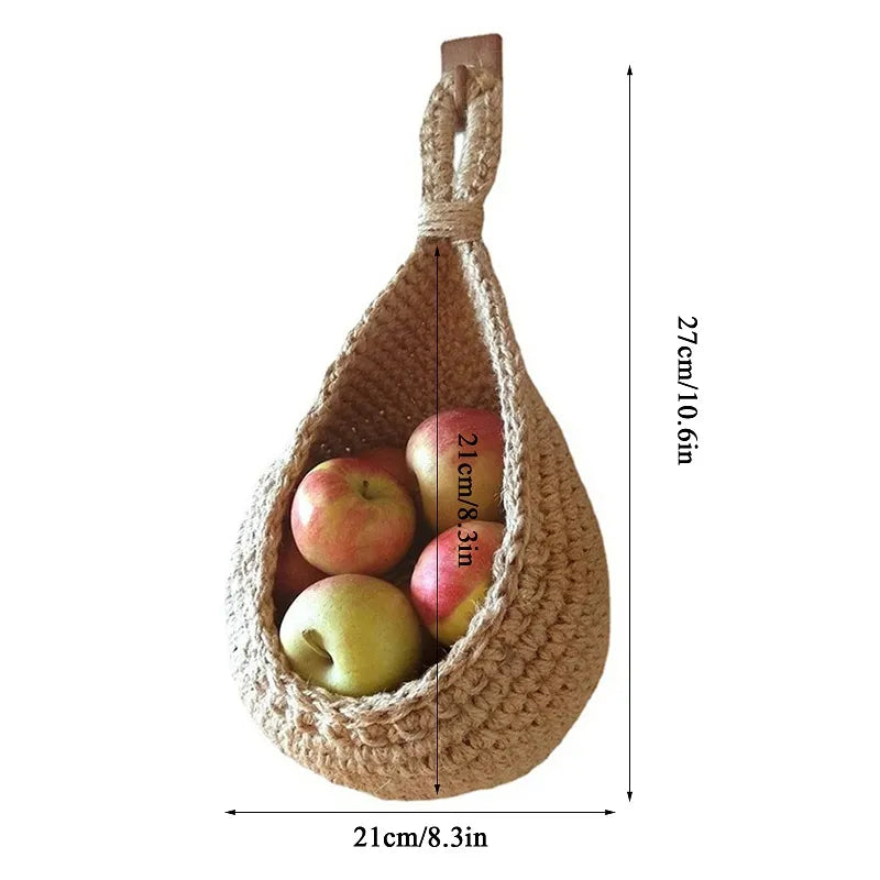 Panier de rangement mural en jute