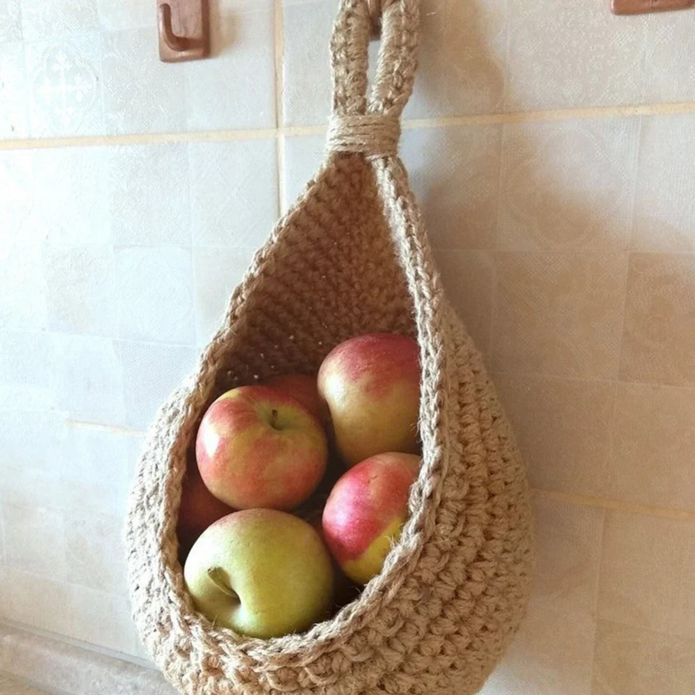 Panier de rangement mural en jute