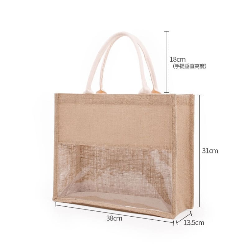 Sac en toile de jute avec fenêtre - fenêtre