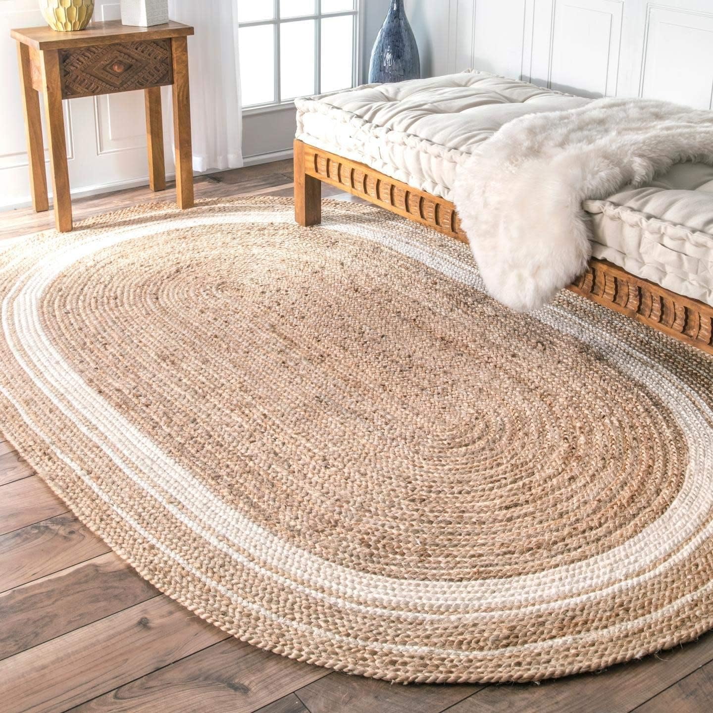 Tapis jute blanc - Ameublement et décoration, coussinets