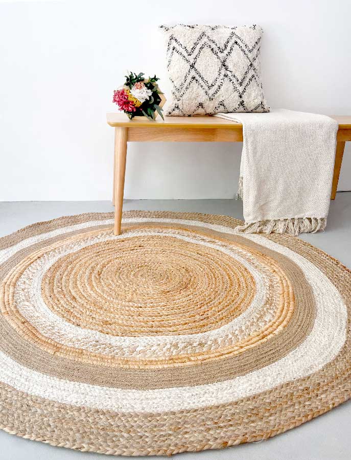 Tapis jute rond 120 cm - rond