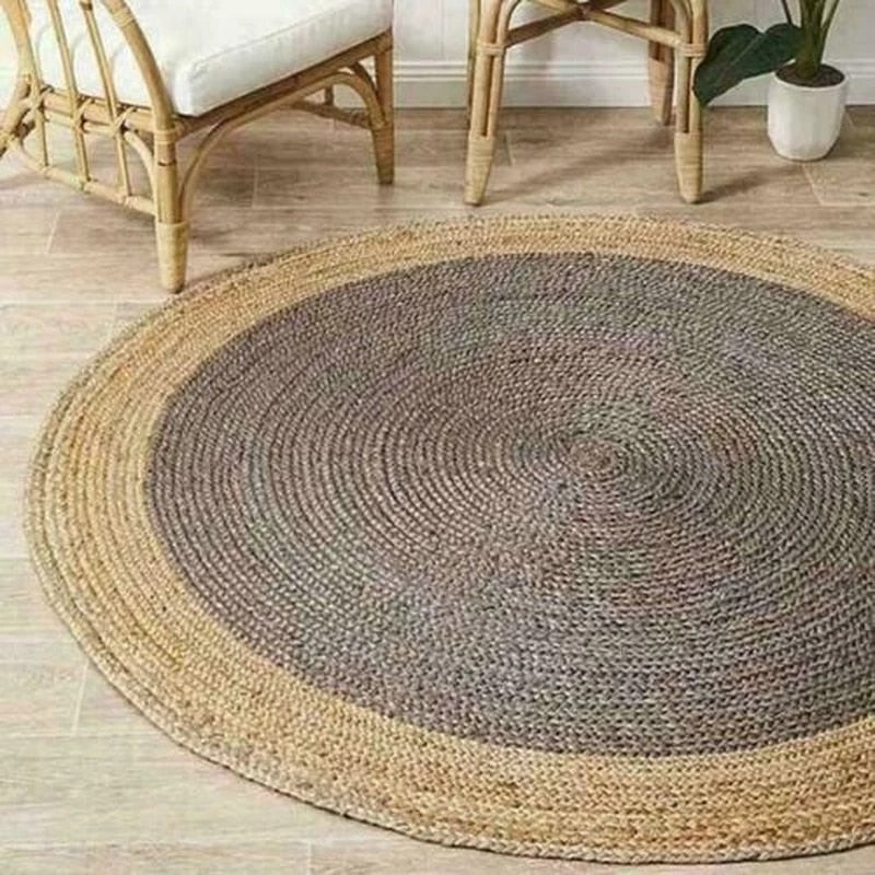 Tapis jute rond pour salle à manger - rond, salle à manger