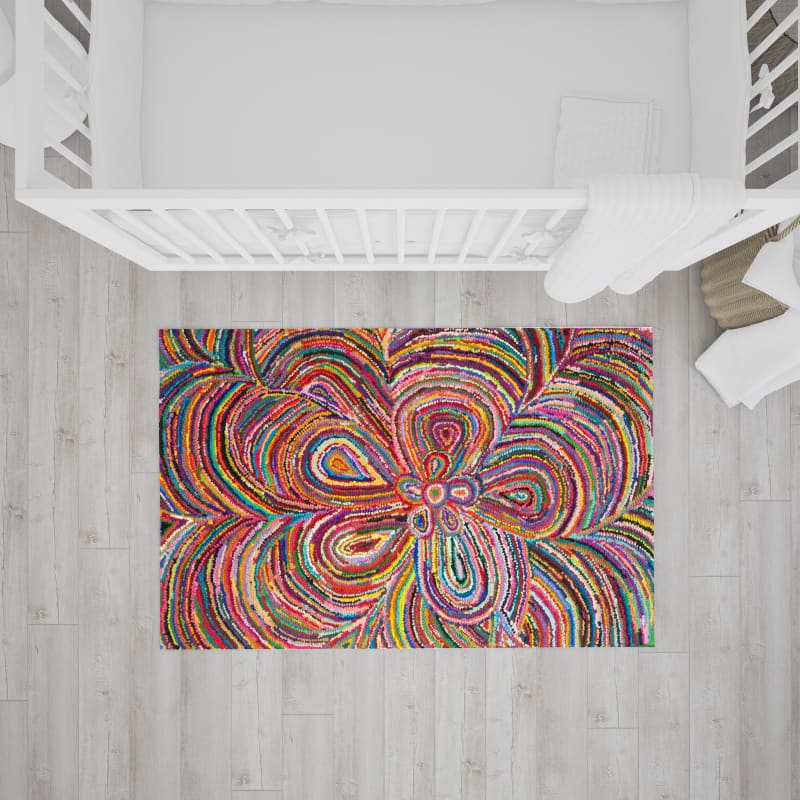 Tapis rectangulaire jute multicolore - multicolore,