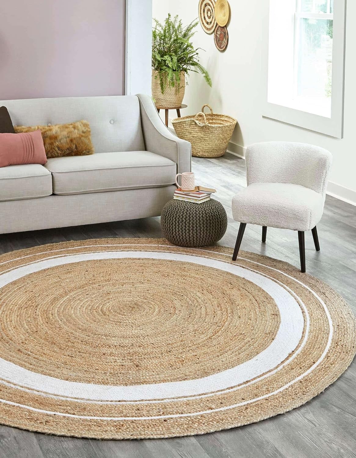 Tapis rond jute 200 cm - Ameublement et décoration,