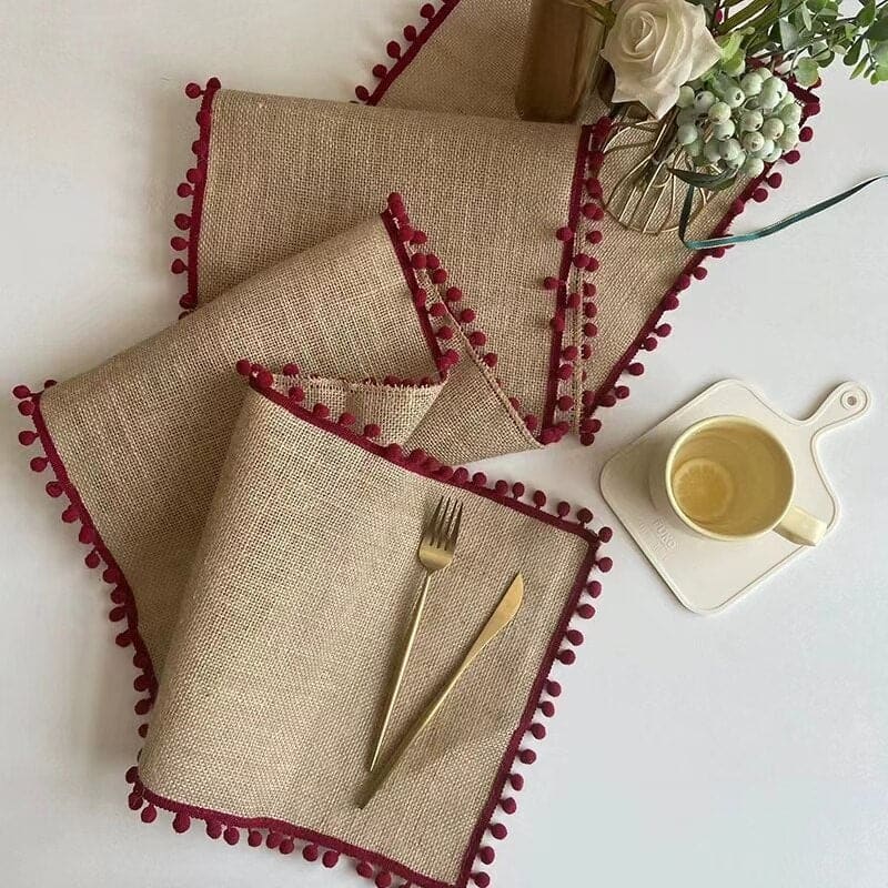 Chemin de table en toile de jute naturel