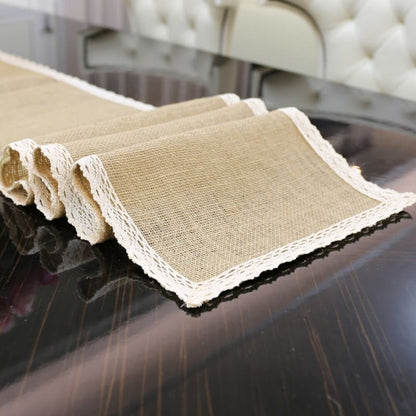 Chemin de table en toile de jute pour anniversaire