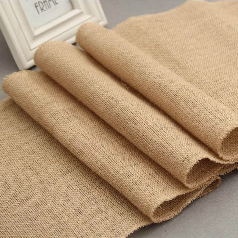 Chemin de table en toile de jute pour communion
