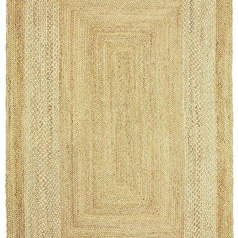 Tapis jute doré rectangulaire
